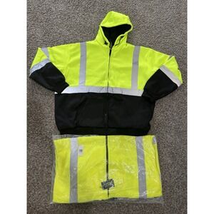 Lot Of 2- NWT 3X Hi Vis Hoodie Jacket Yellow Black ANSI 2 Class wild Wear W Tags